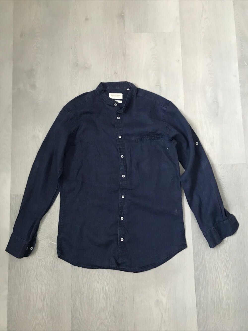 BEACHCOMBER ELEGANCE BLUE LINEN SHIRT MENS MENS XS